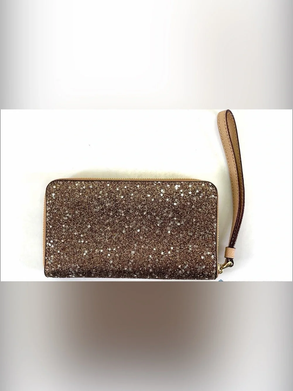 Coach Gold Glitter Star Wristlet Pouch